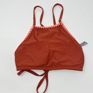 Aerie Size M Dark Orange Tie Cross Back Swim Top